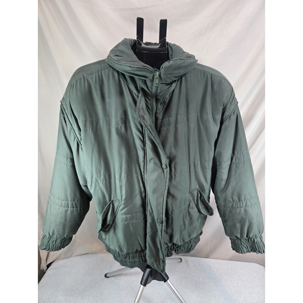 vintage London Fog green bomber jacket with a quilted design & collar Large L